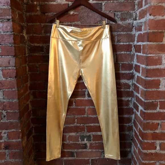 Metallic Gold Leggings - Picture 2 of 9